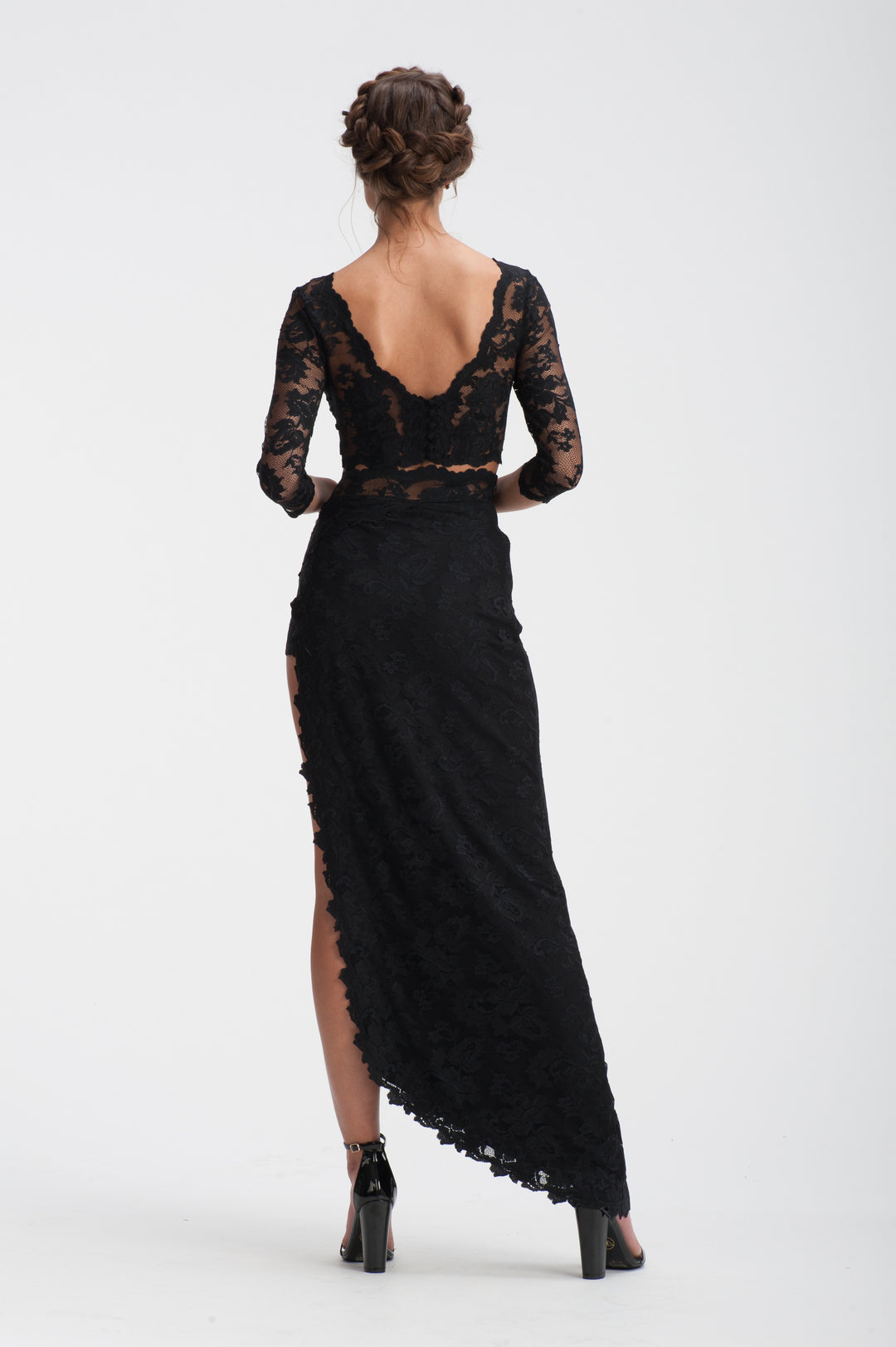 Maxi Lace Skirt with the Deep Slip-1