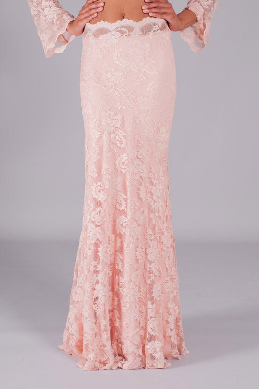Floor Length Lace Skirt-0