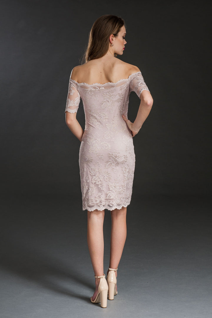 Classic Off-Shoulder Lace Dress-1