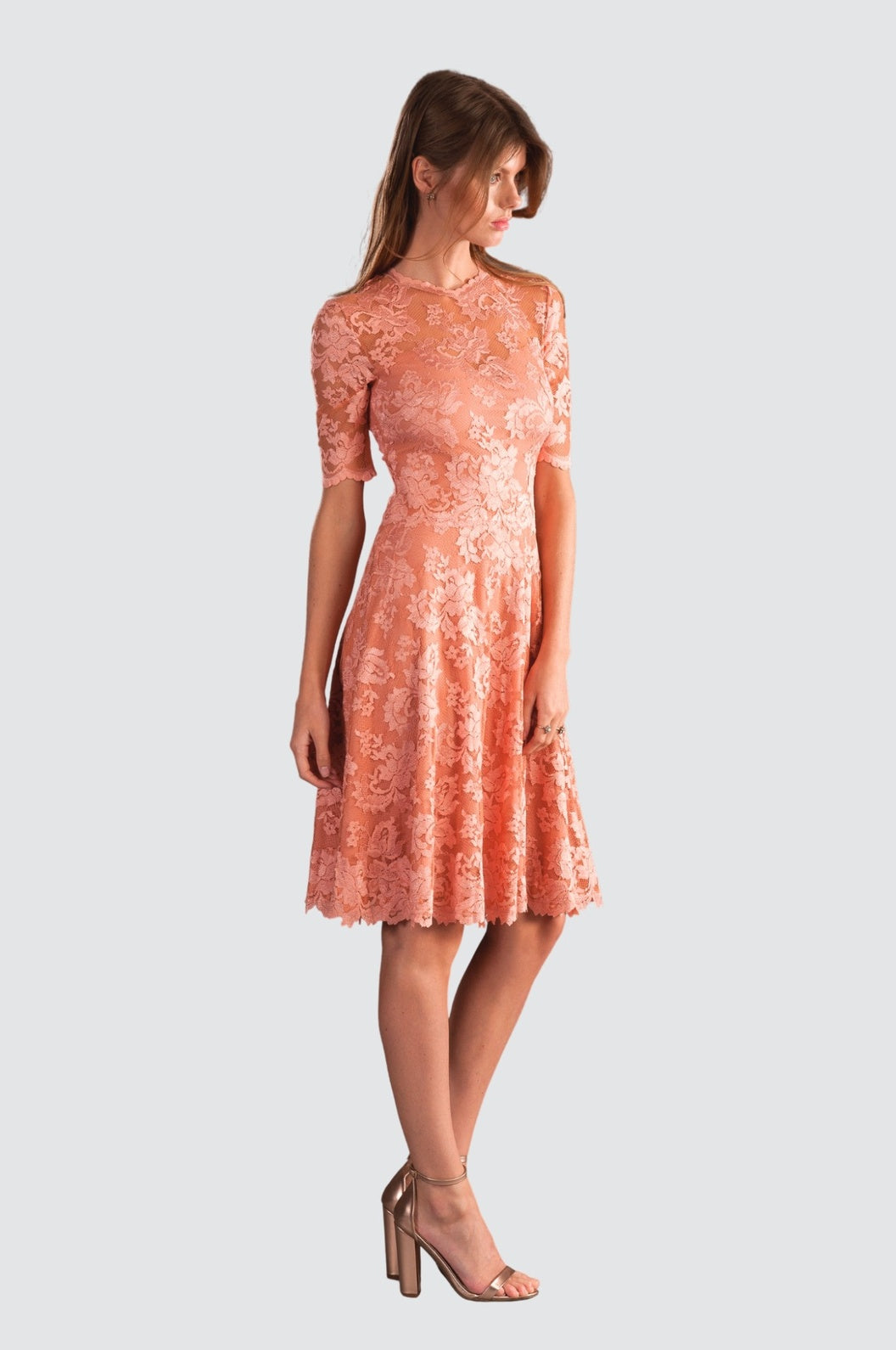 Short Sleeve Lace Dress