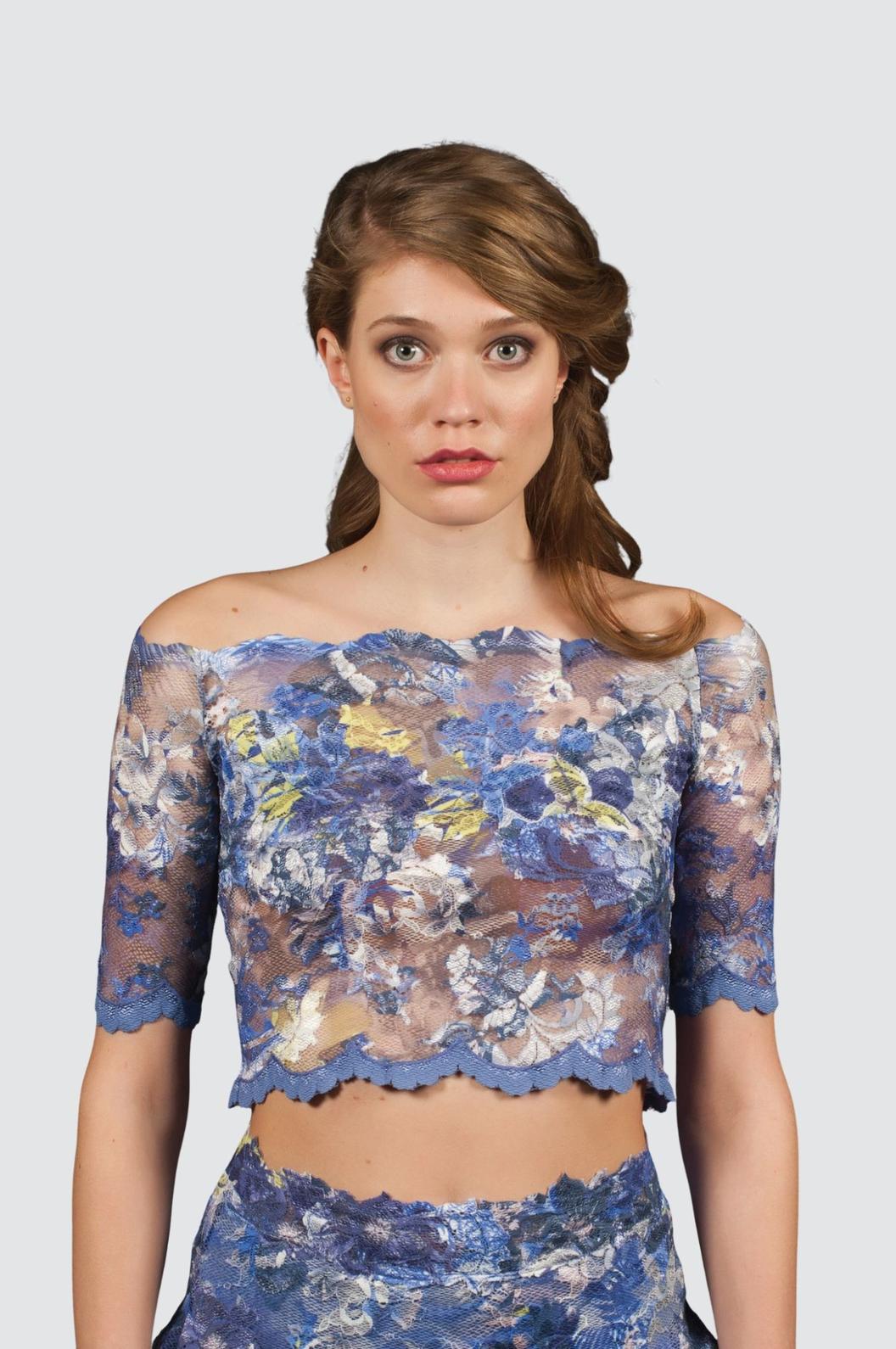 Off-Shoulder Floral Lace Top