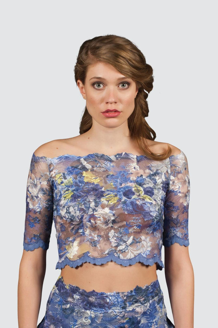 Off-Shoulder Floral Lace Top