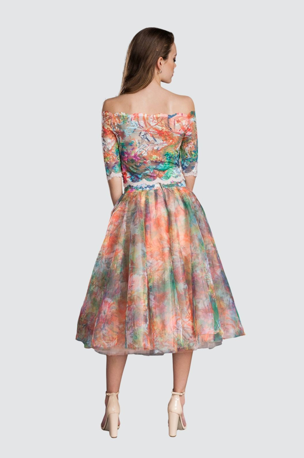 Soft Tulle Midi Skirt