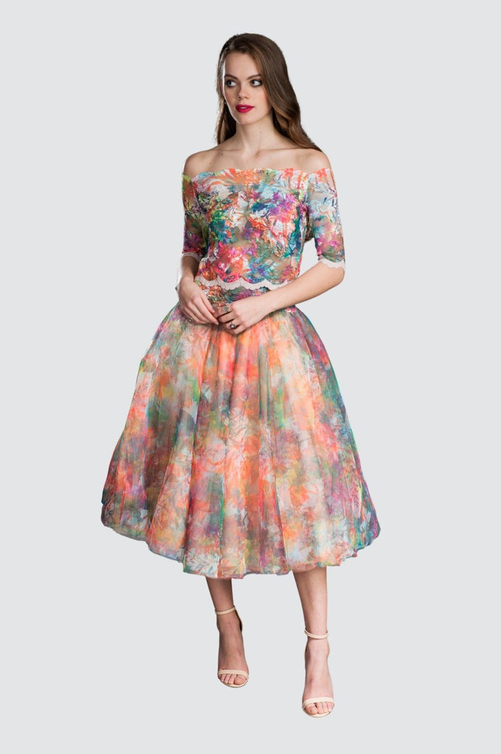 Soft Tulle Midi Skirt