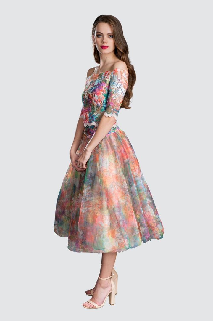 Soft Tulle Midi Skirt