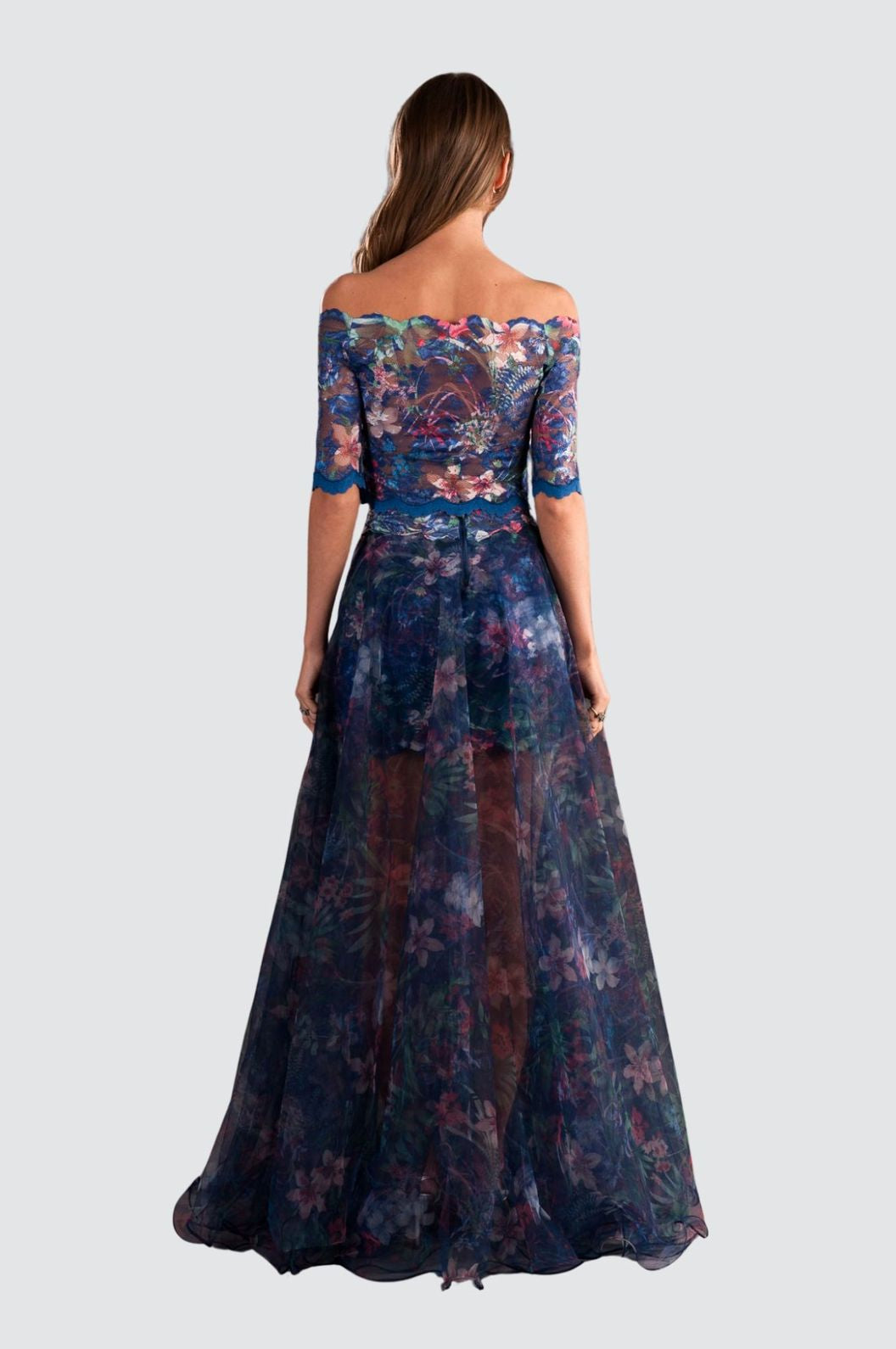 Floral Lace & Soft Tulle Skirt