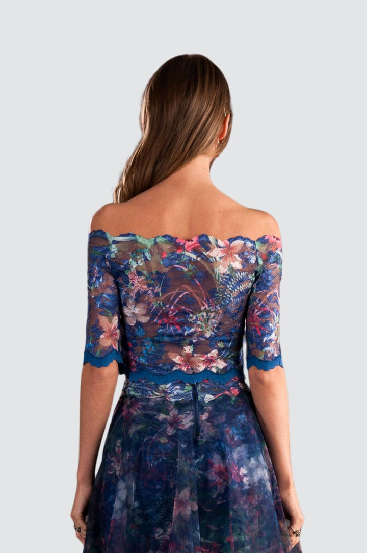 Lace Top & Tulle Maxi Skirt Set