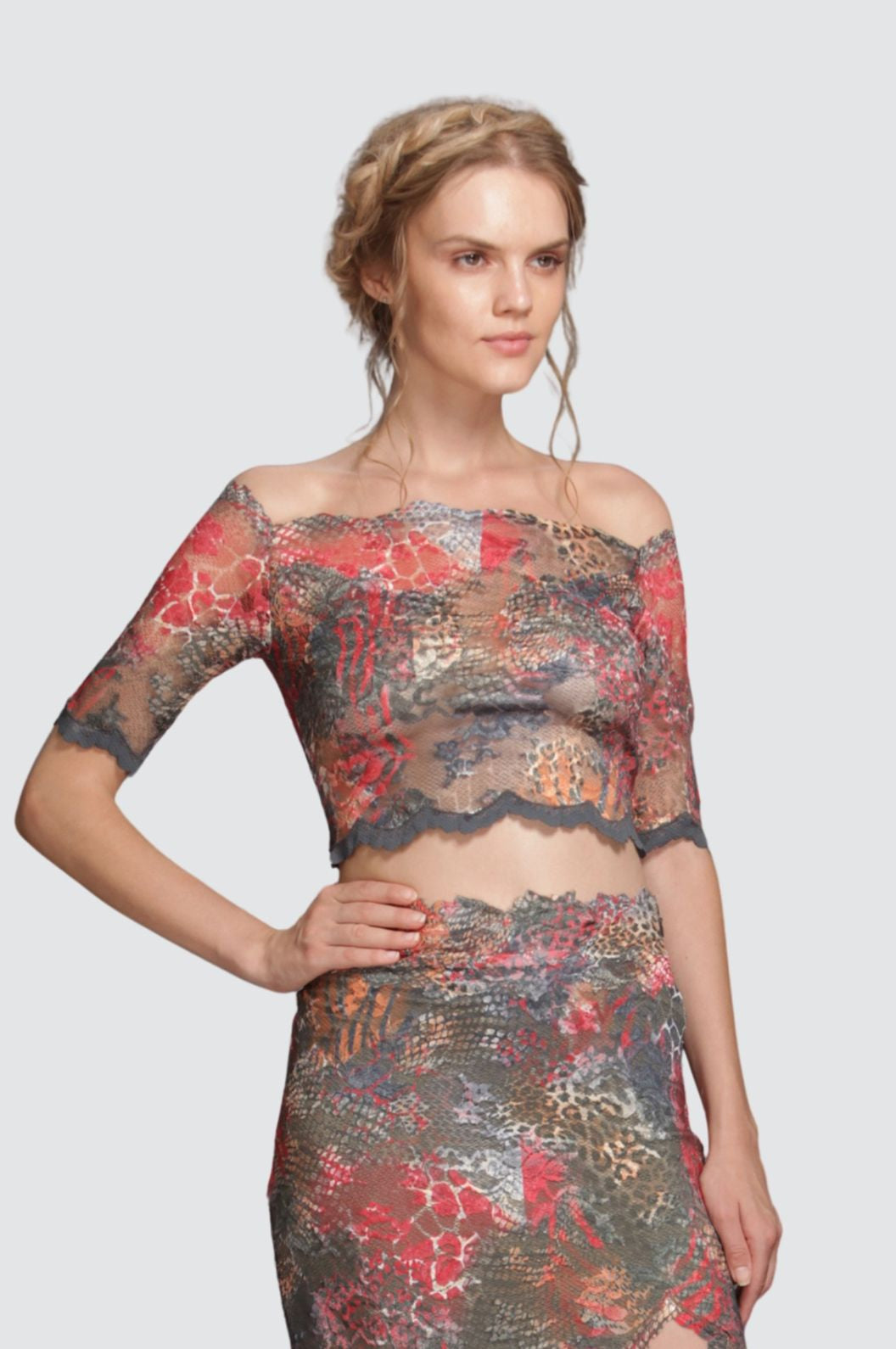 Off-Shoulder Floral Lace Top