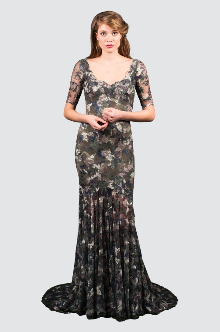 Lace Mermaid Gown with Illusion Open Back