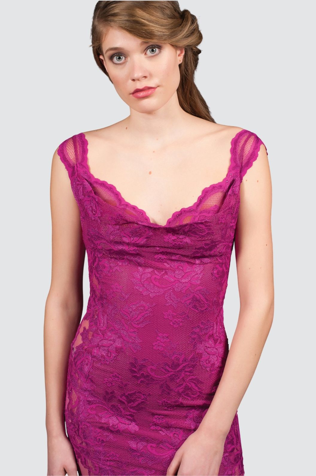 Lace Mermaid Gown with Illusion Tulle