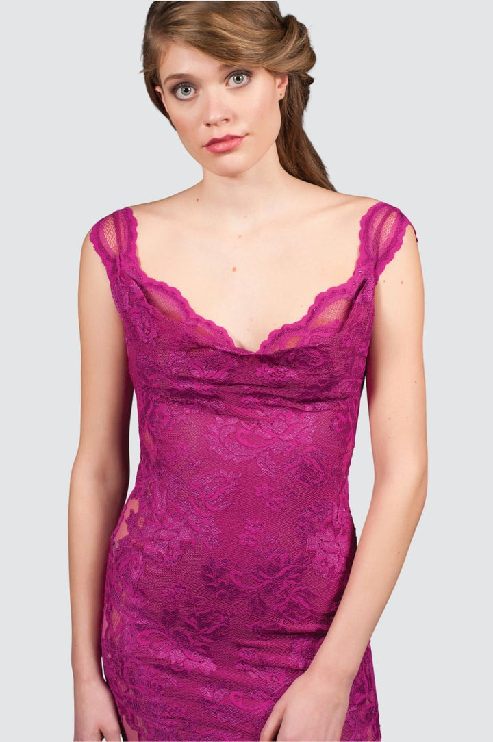 Lace Mermaid Gown with Illusion Tulle