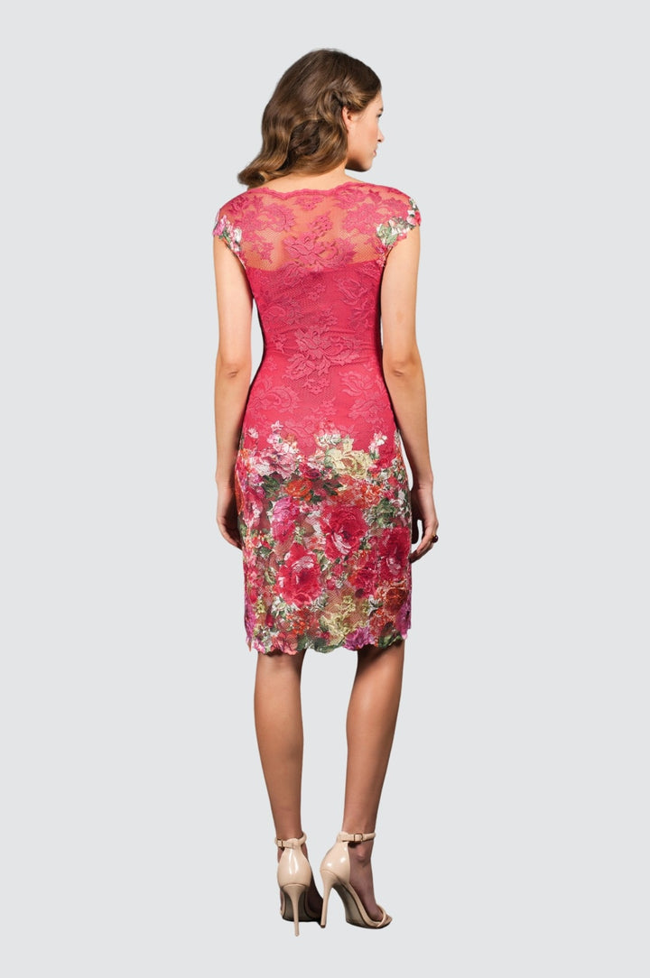 Floral Lace Midi Sheath Dress