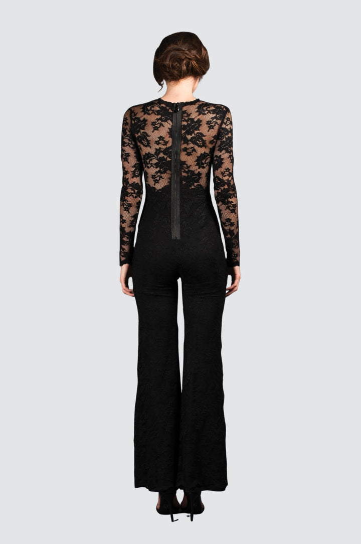 Long-Sleeve Jumpsuit with Crystals