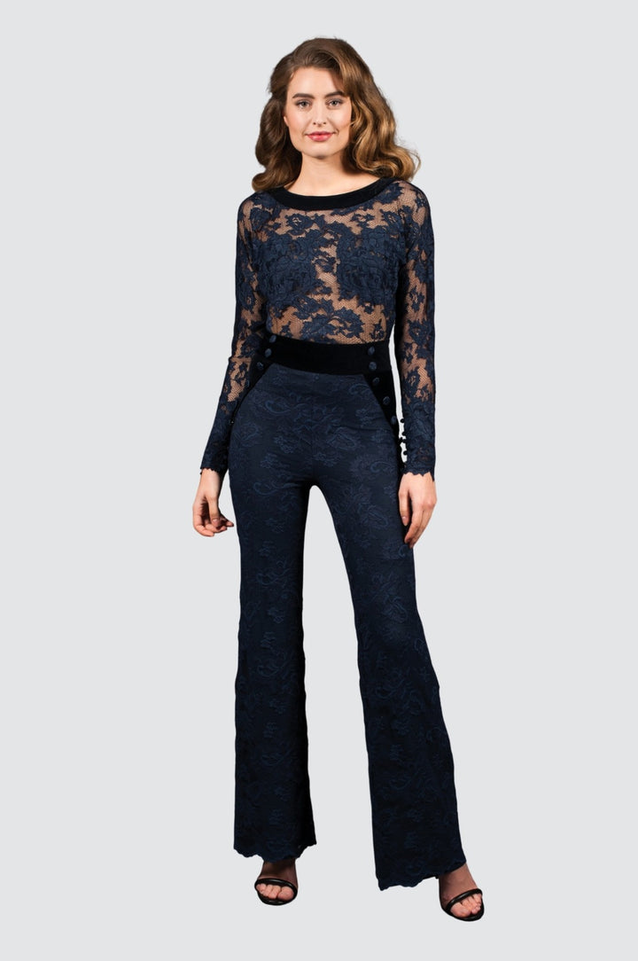 Mystery Navy Lace Evening Set