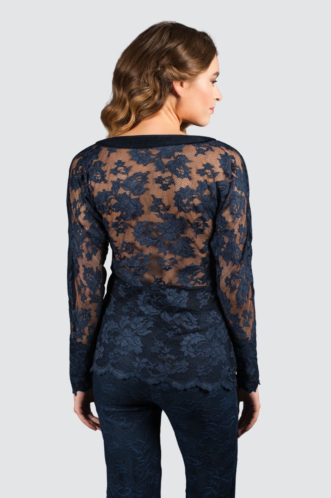 Mystery Navy Lace Evening Set