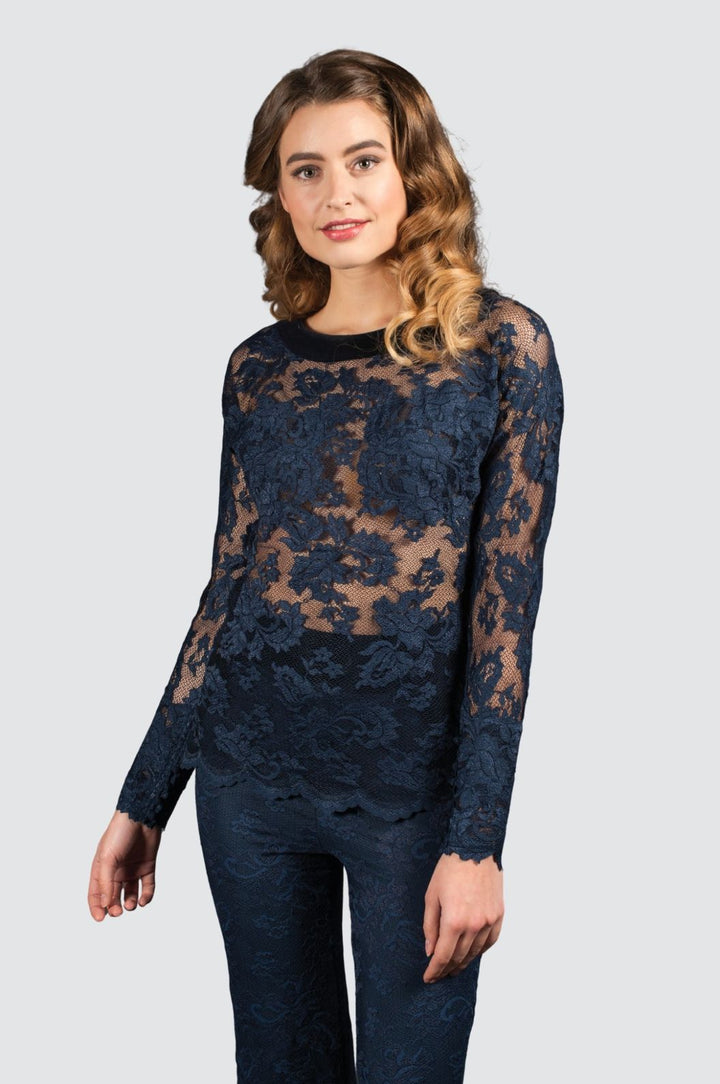 Mystery Navy Lace Evening Set