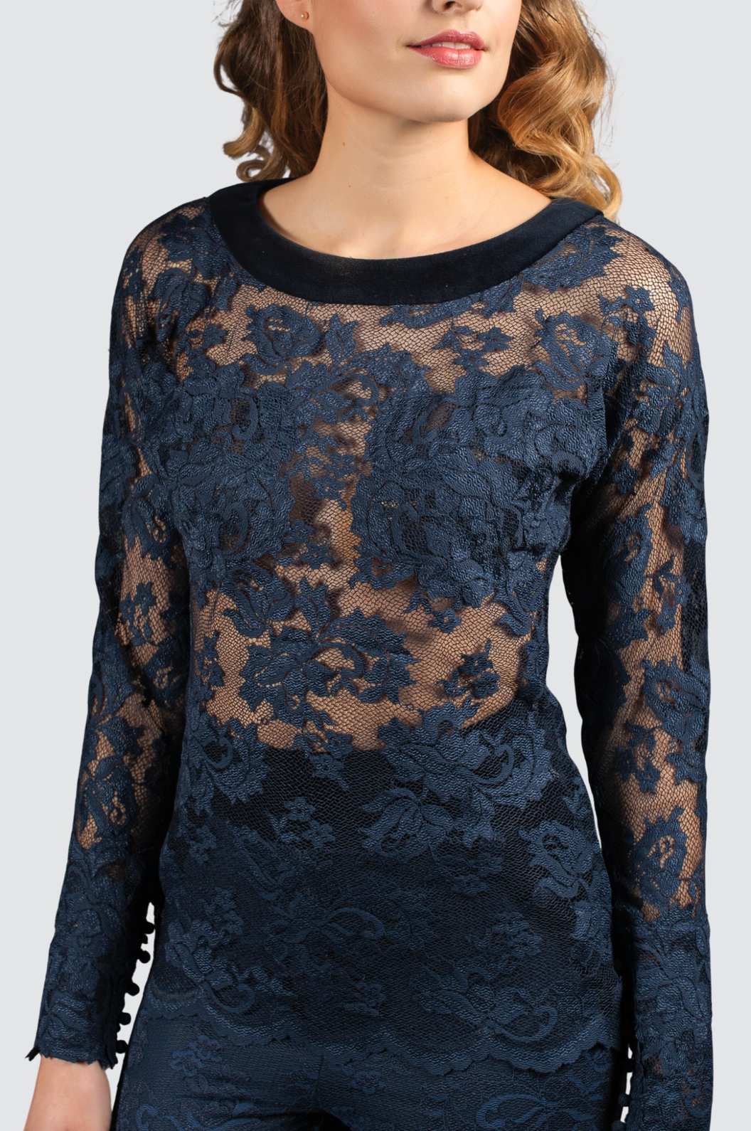 Mystery Navy Lace Evening Set