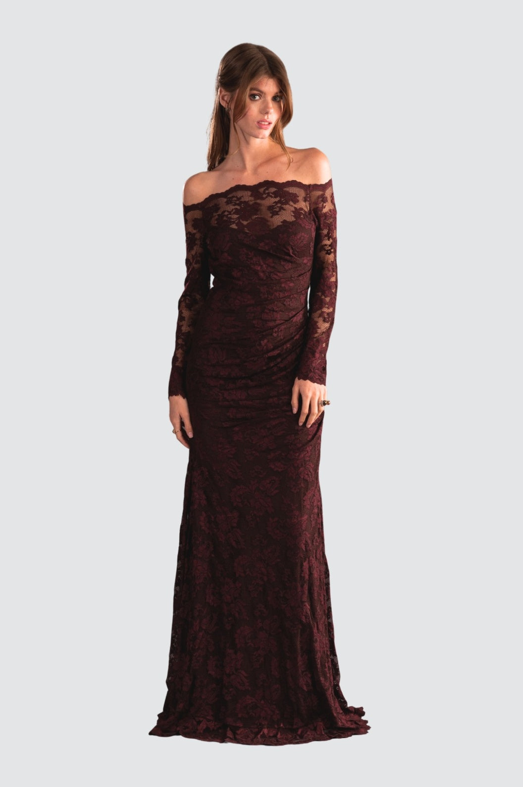 Mermaid Off-Shoulder Lace Gown