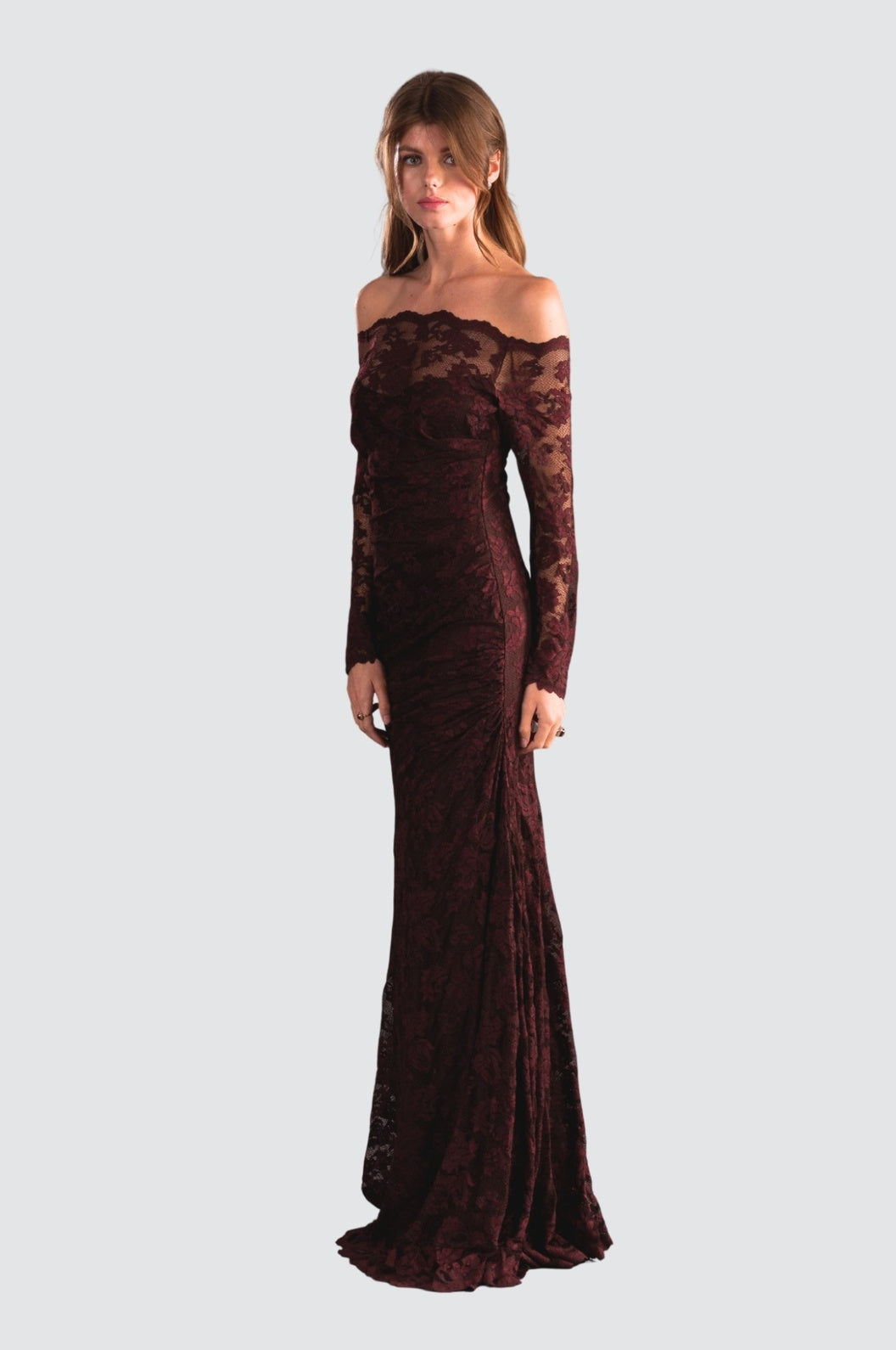 Mermaid Off-Shoulder Lace Gown