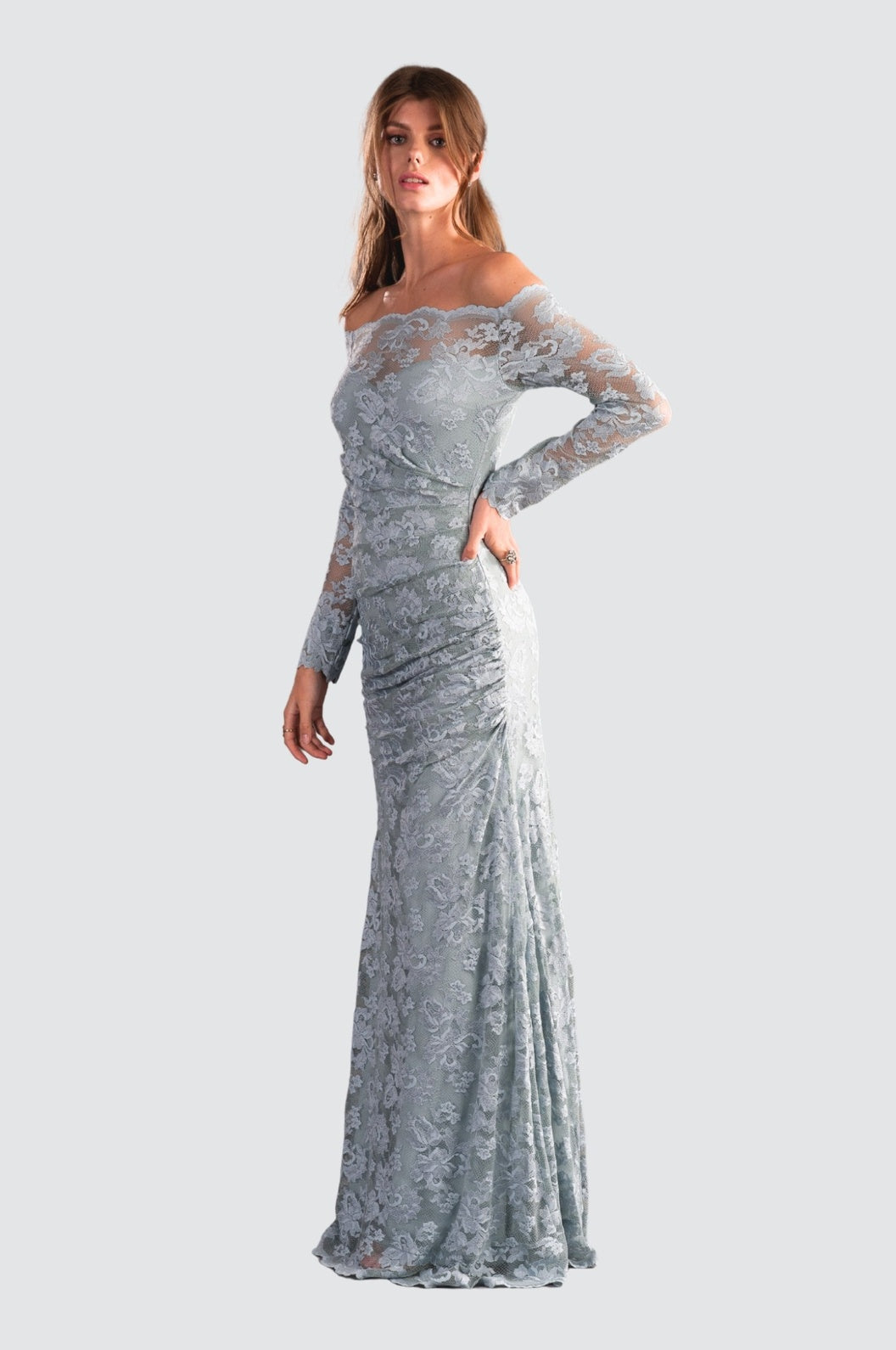 Mermaid Off-Shoulder Lace Gown