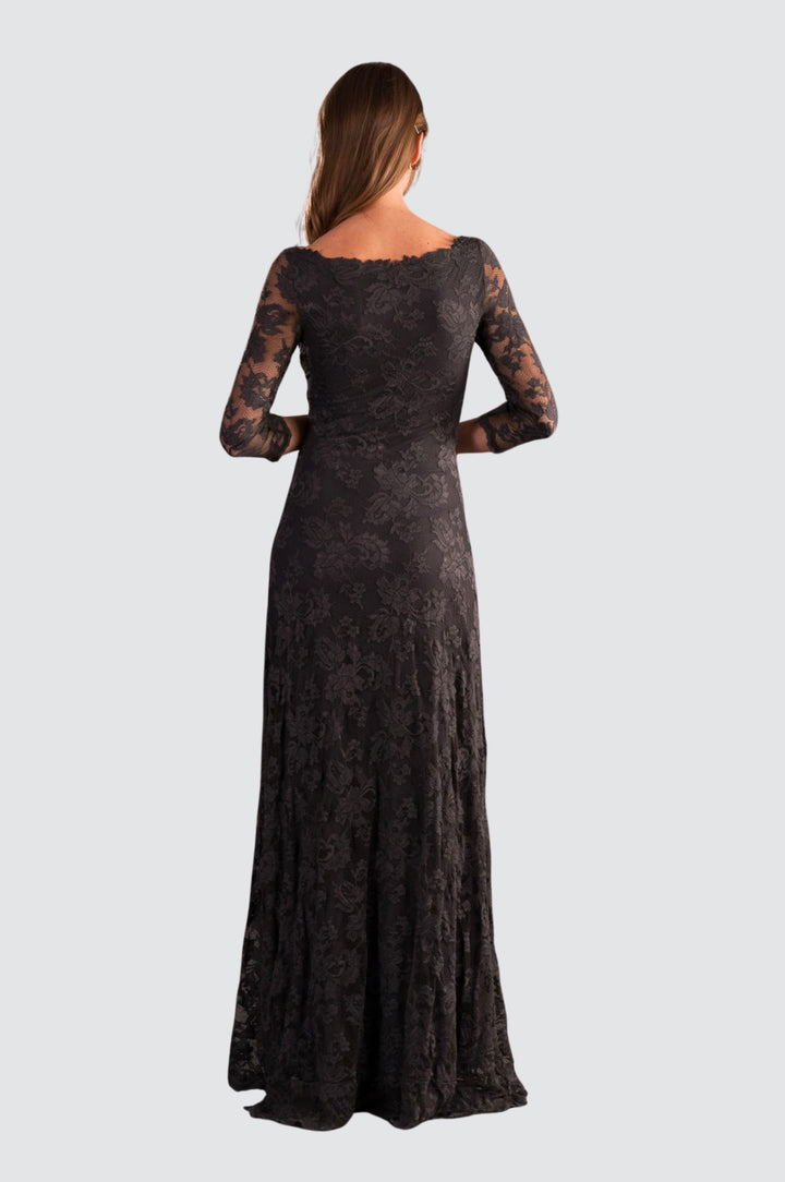 V-Neck Lace Gown