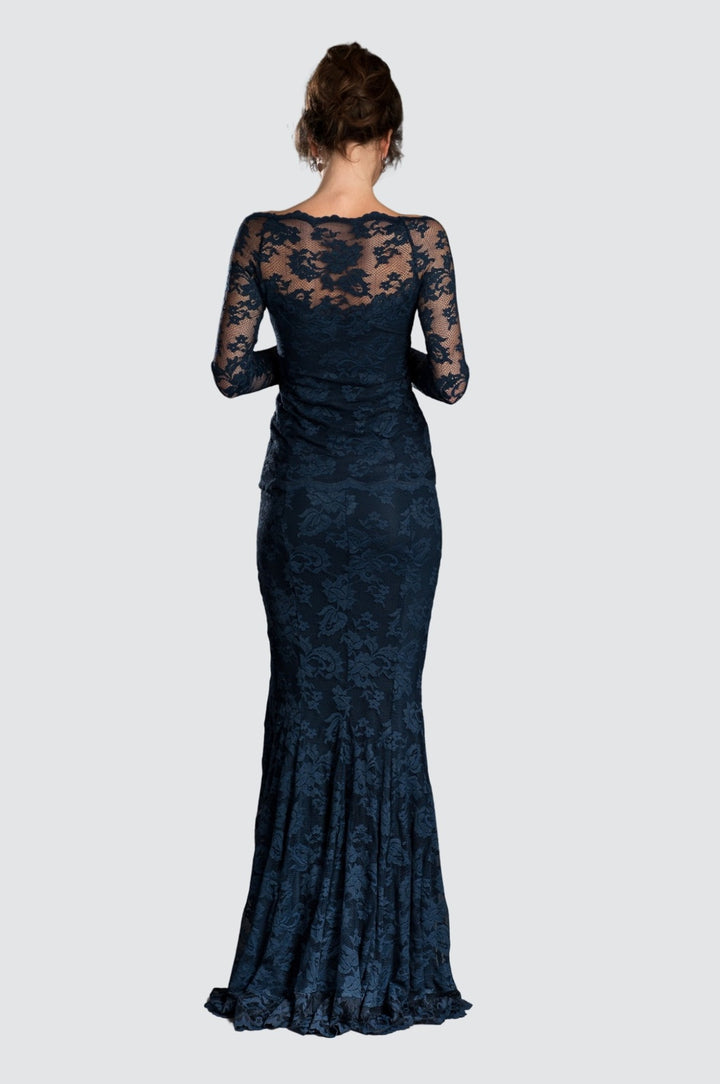 Off-the-Shoulder Top & High-Slit Mermaid Skirt Set