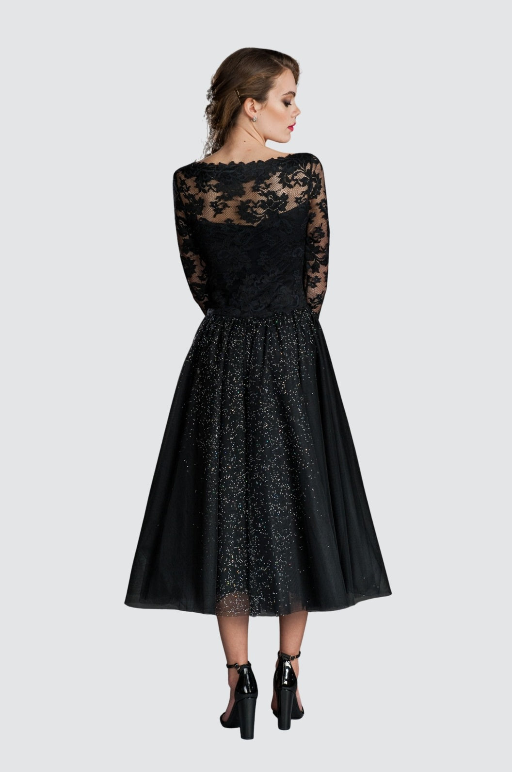 Stardust Lace & Tulle Midi Dress