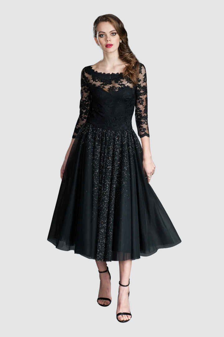 Stardust Lace & Tulle Midi Dress