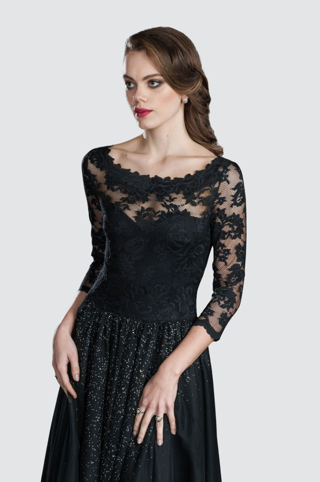Stardust Lace & Tulle Midi Dress