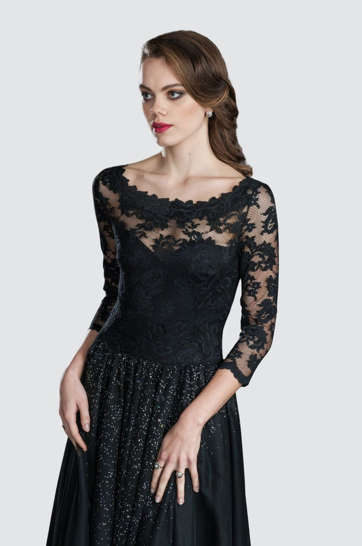 Stardust Lace & Tulle Midi Dress