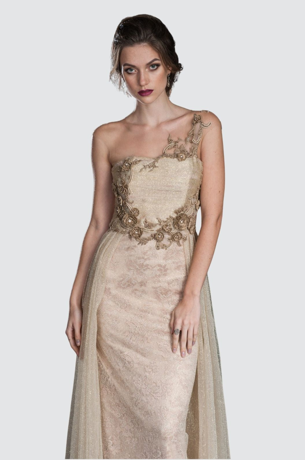 One-Shoulder Evening Gown