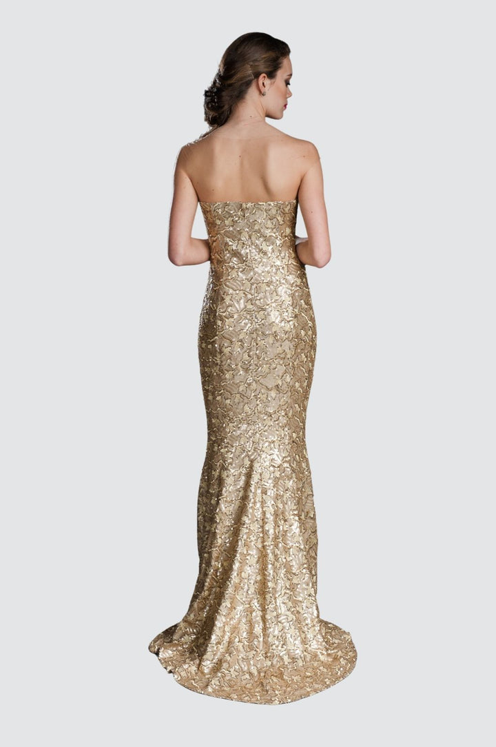 Strapless Illusion Neckline Sequin Mermaid Gown