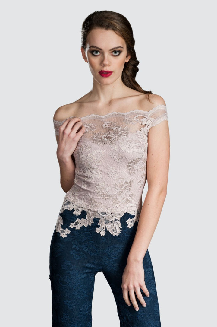 Off-Shoulder Lace Jumpsuit