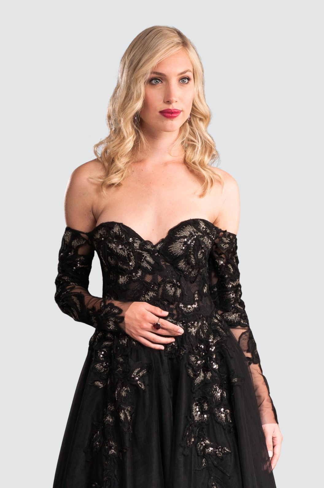 Off-Shoulder Sequined Dress