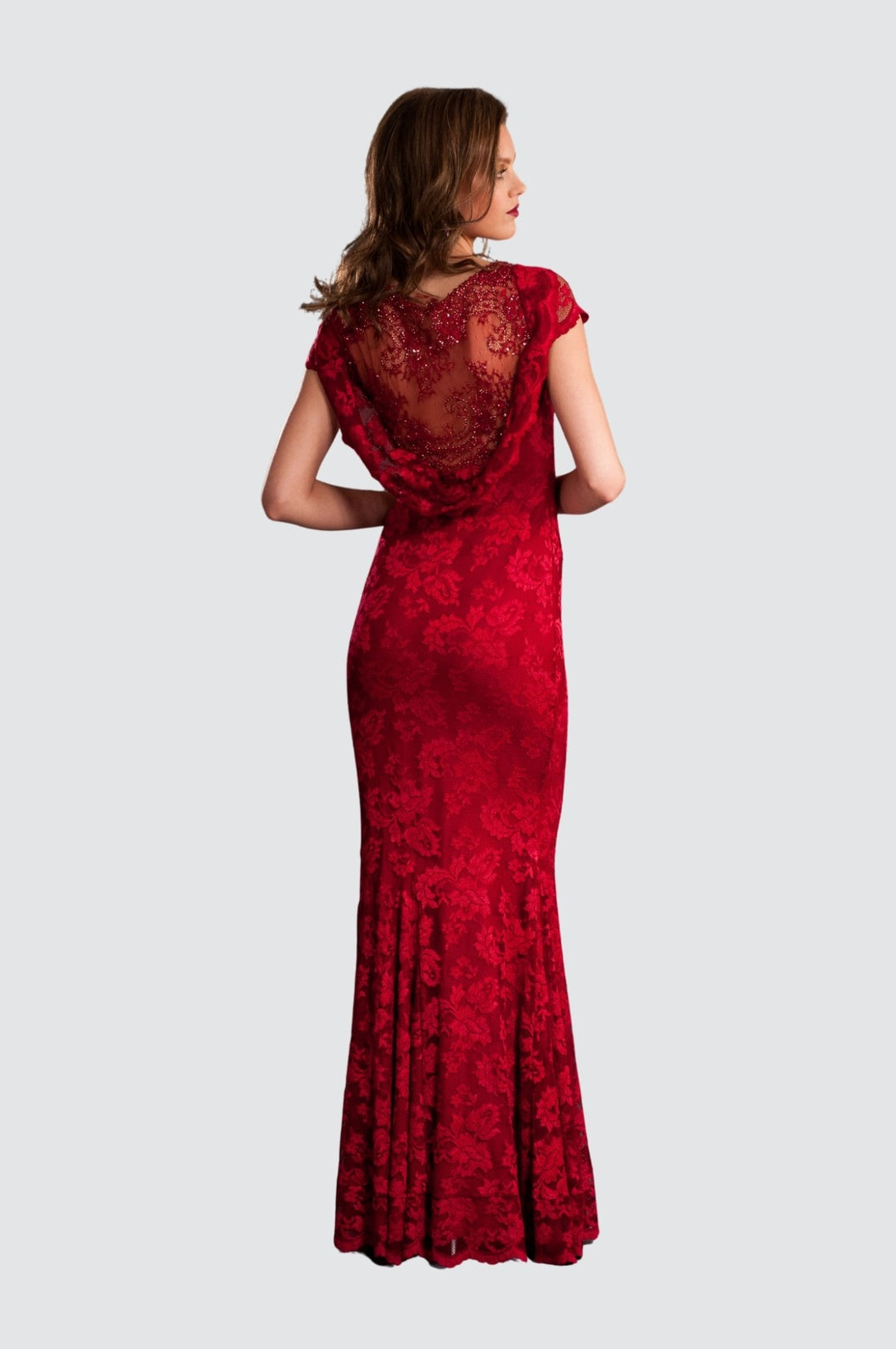 Sequin Back Fit n' Flare Long Gown