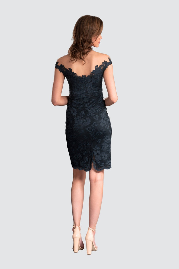 Elegant Cocktail Lace Dress with Swarovski