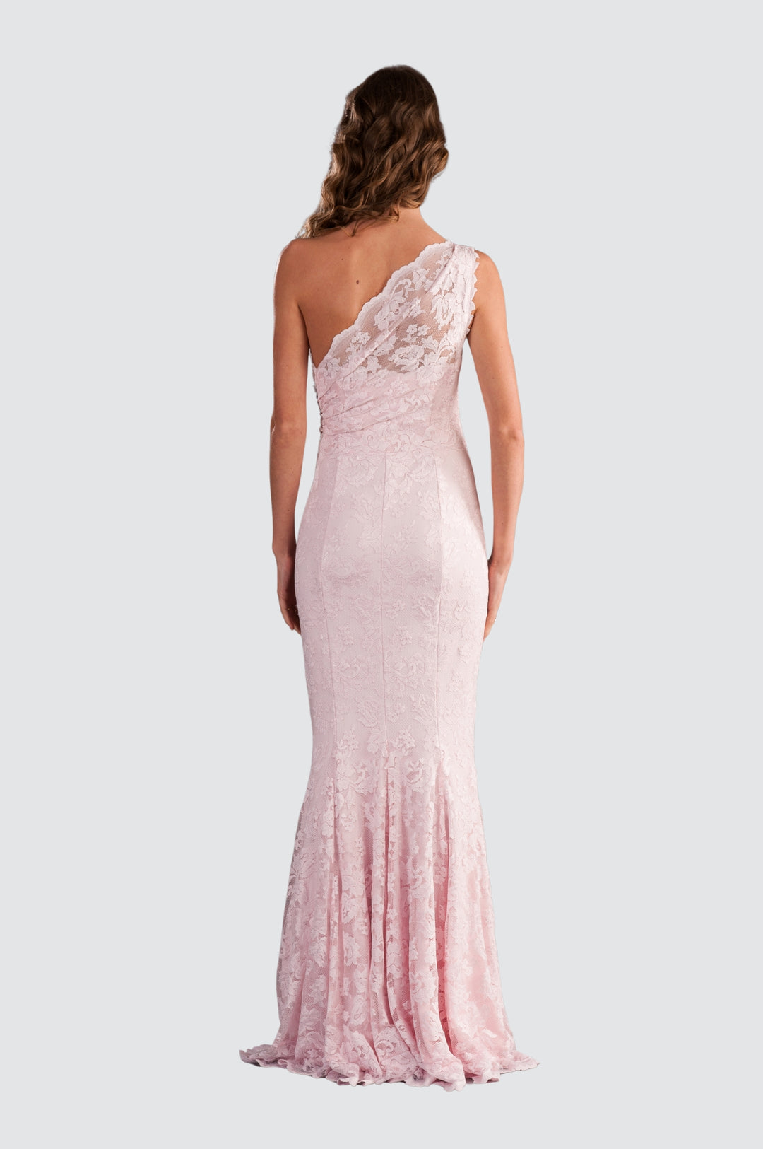 One-shoulder Lace Gown
