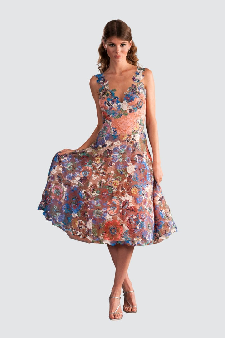 Floral Lace Dress with Tutu Skirt