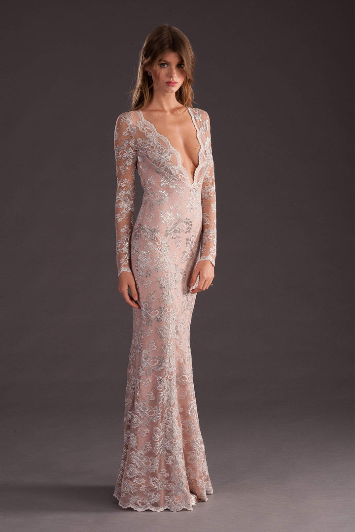 Deep V Neckline Gown