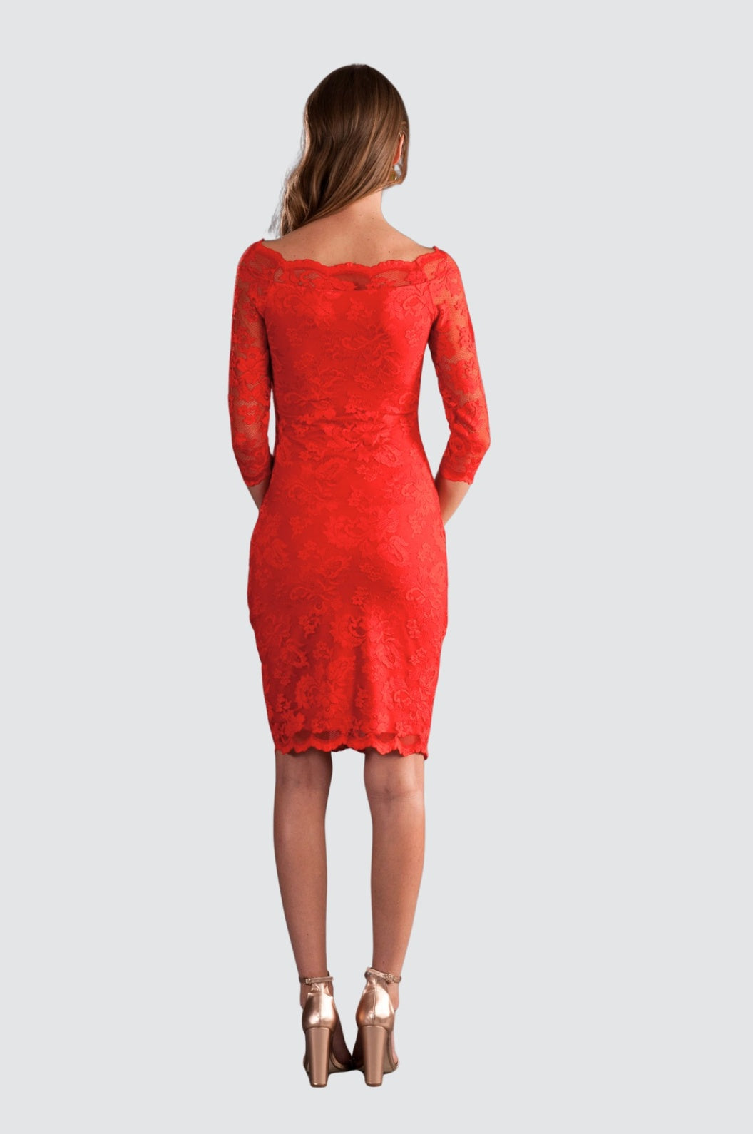 Chic Red Lace Cocktail Dress