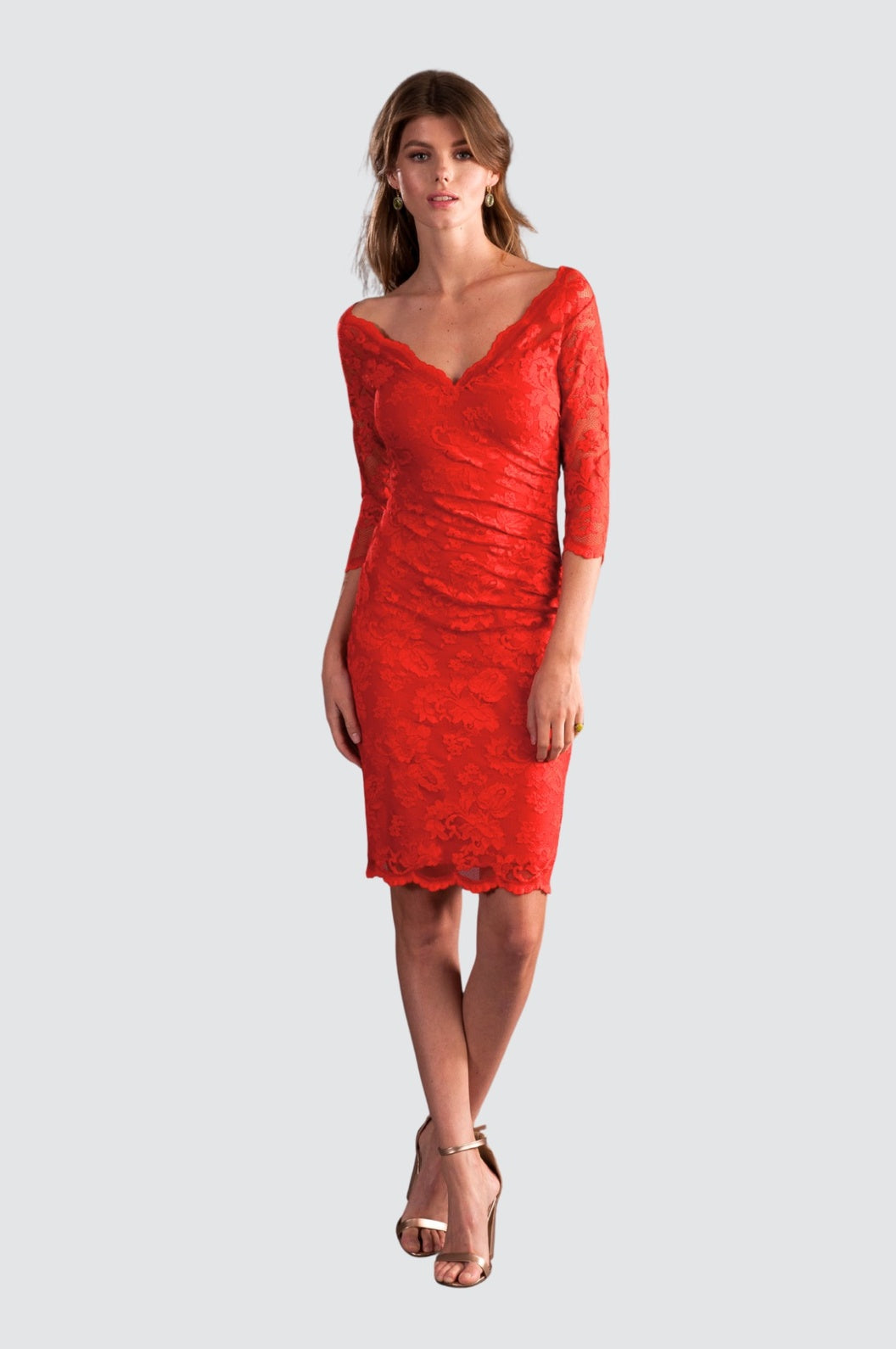 Chic Red Lace Cocktail Dress