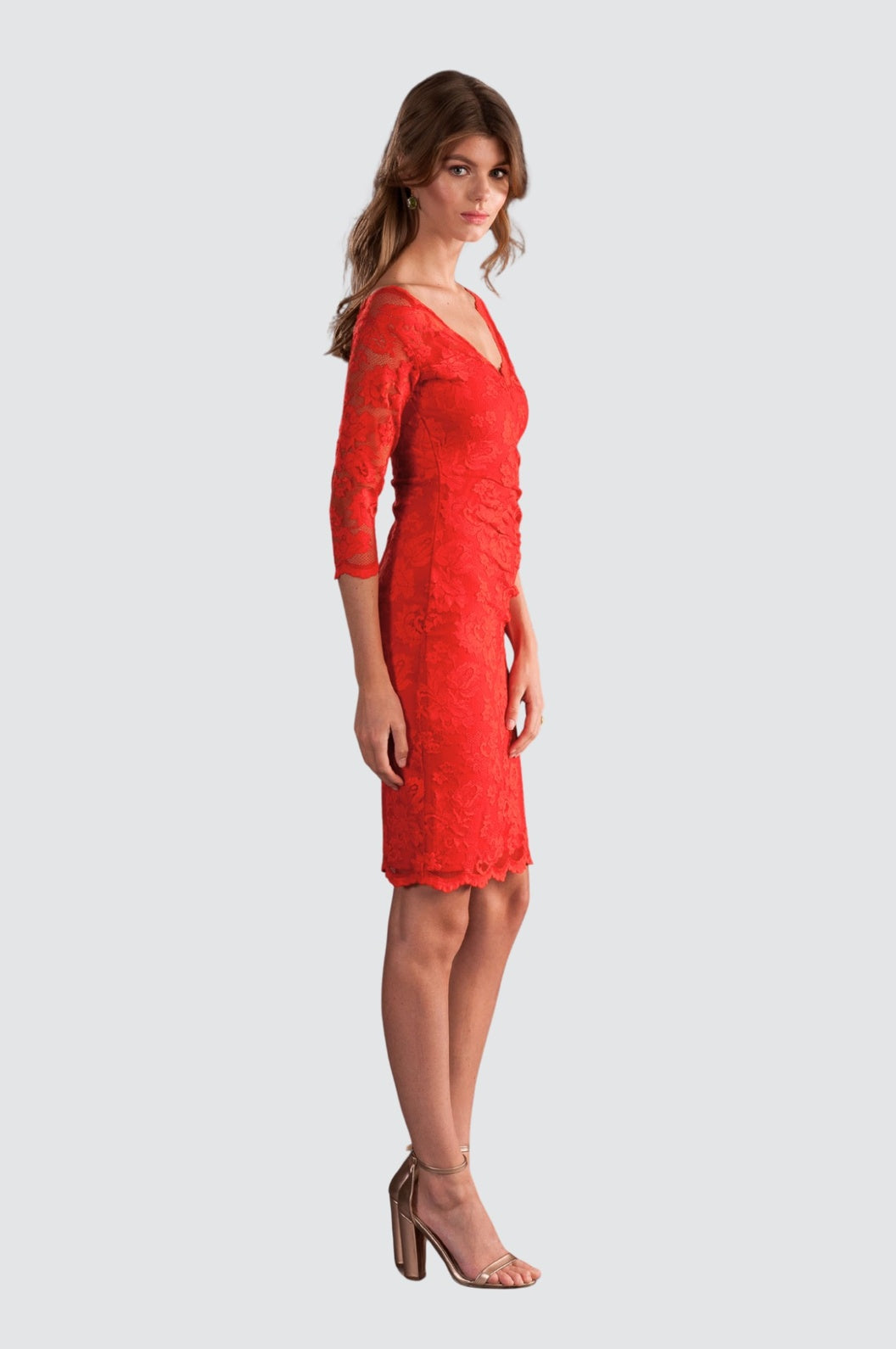 Chic Red Lace Cocktail Dress