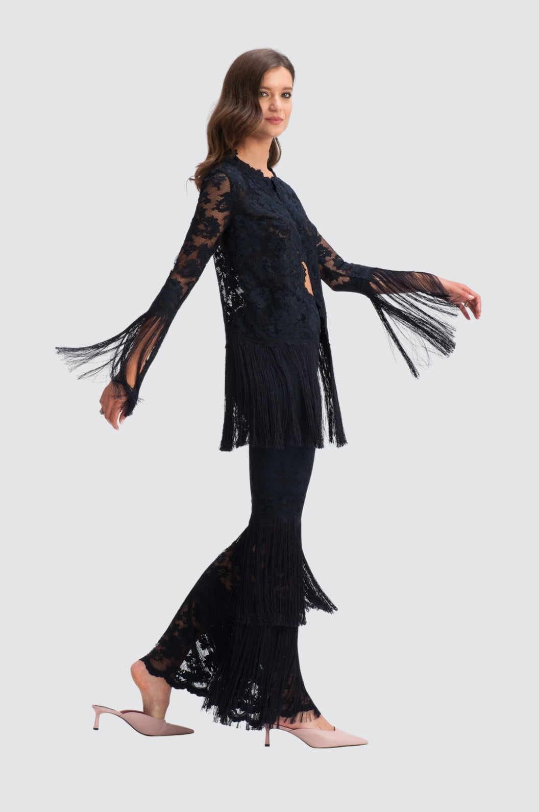 Lace Cardigan & Trousers Matching Set