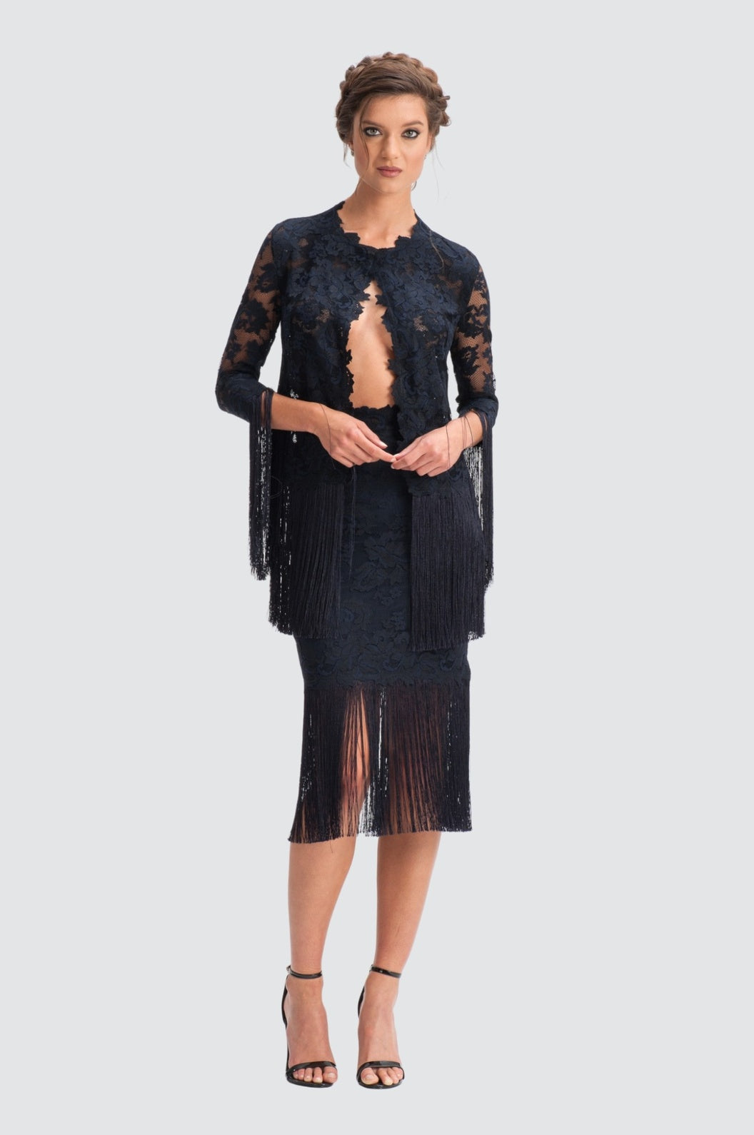 Lace Cardigan & Skirt Matching Set