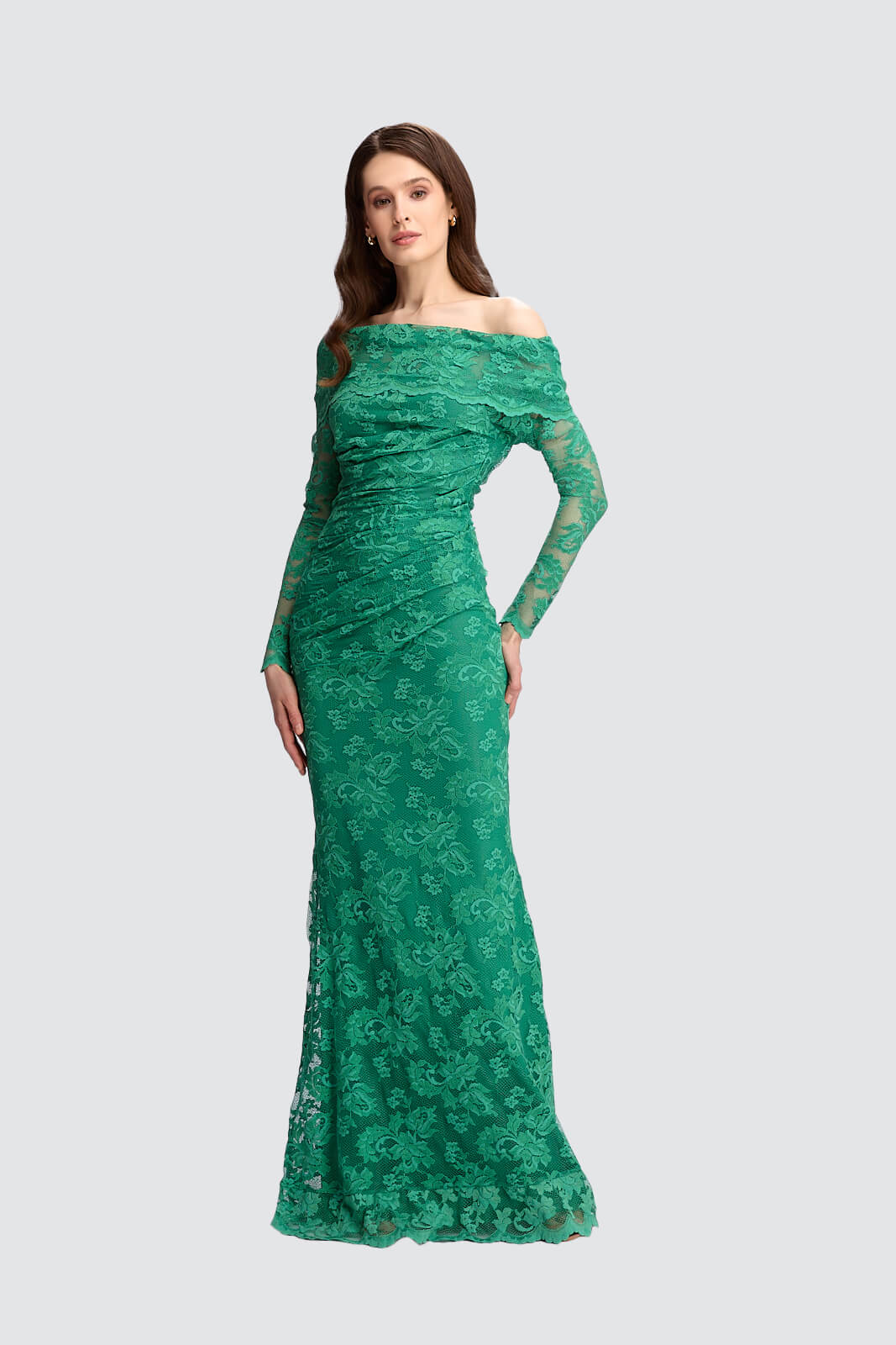 Off-Shoulder Lace Gown-0