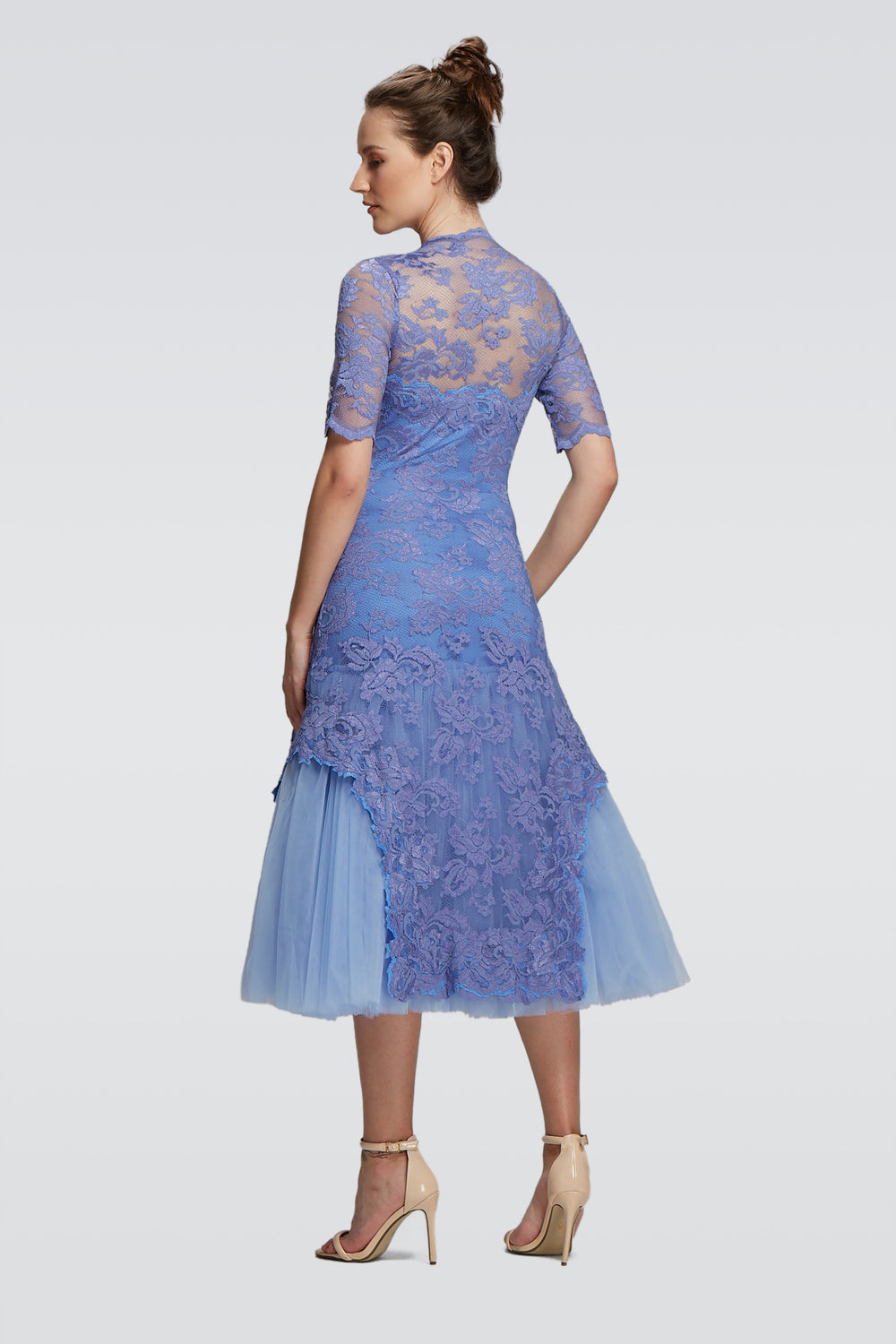 Midi Dress with Azur Tulle-1