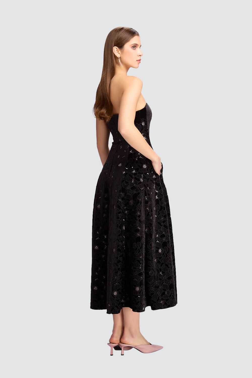 Timeless Glamour Strapless Velvet Dress-1