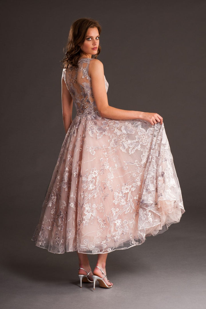 Romantic A-Line Midi Dress-2