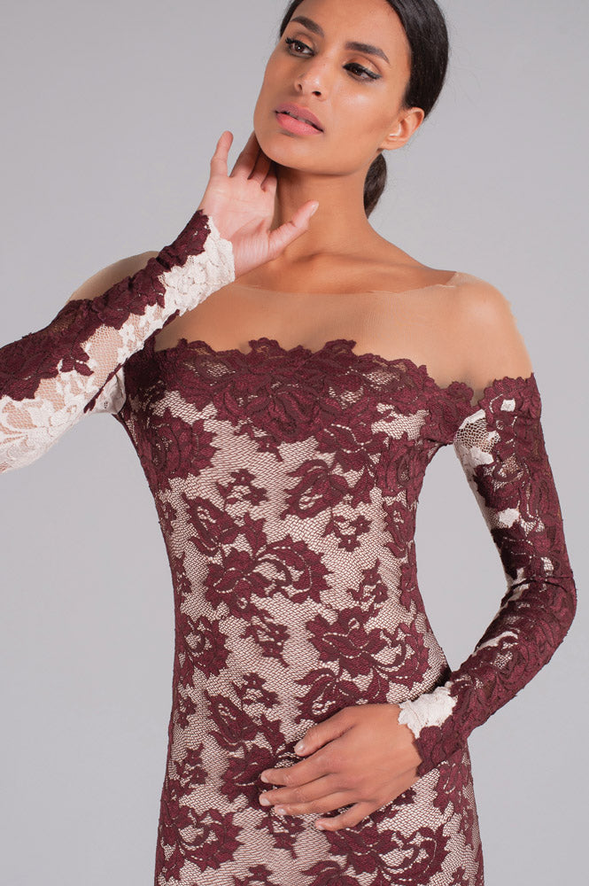 Ethereal Off-Shoulder Mermaid Gown with Illusion Tulle-2