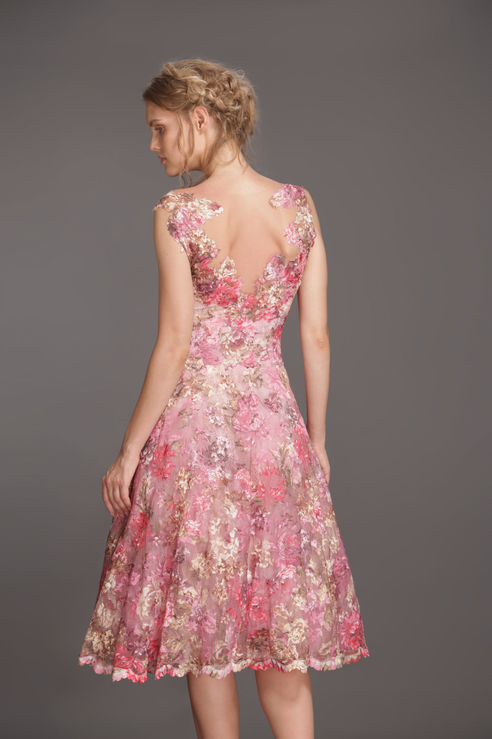 Tutu skirt cocktail printed lace dress-1